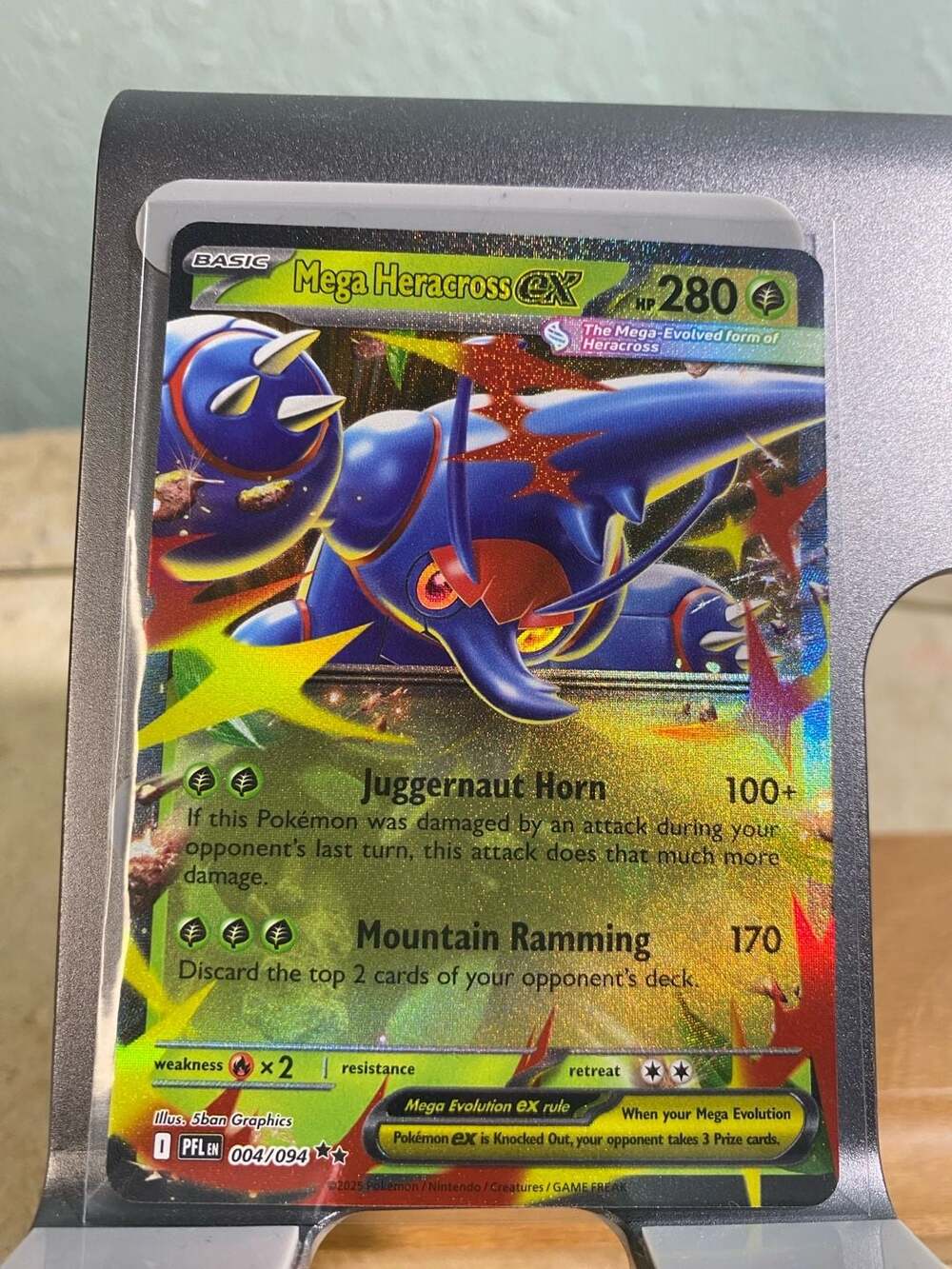 Mega Heracross ex 004/094 Double Rare Pokemon Card Phantasmal Flames